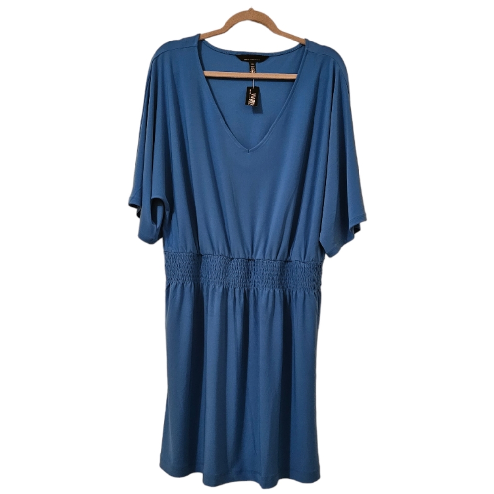 NWT White House Black Market Women's Blue Smocked Dress